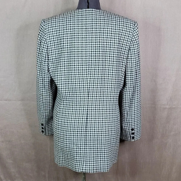 SPIEGEL Black and White Houndstooth Wool MId Length Jacket Size 12 - Picture 6 of 8